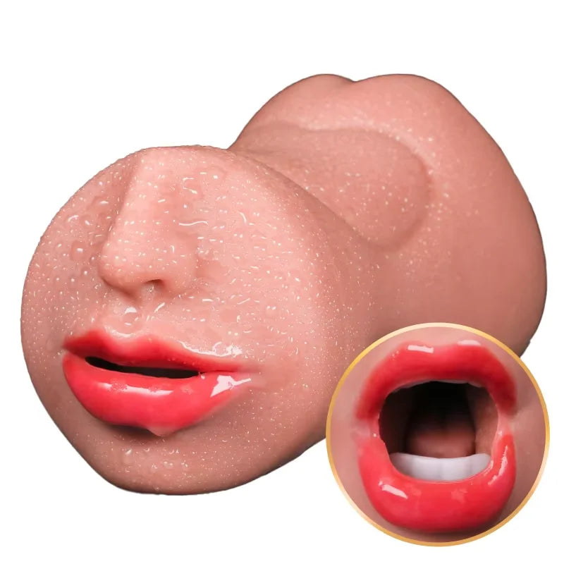 3 IN 1 Sex Toys Masturbation For Men Deep Throat Artificial Real Pussy Oral Male MasturbatorBlowjob Realistic Rubber Vagina 18+