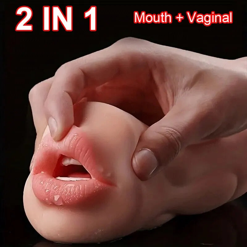 3 IN 1 Sex Toys Masturbation For Men Deep Throat Artificial Real Pussy Oral Male MasturbatorBlowjob Realistic Rubber Vagina 18+